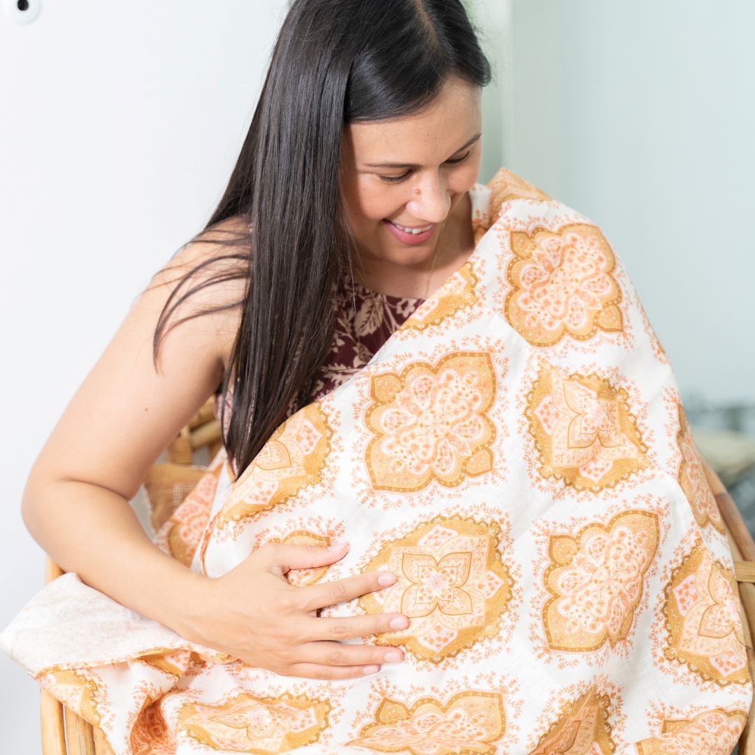 Luxury Multi-Purpose Breastfeeding Scarves - Beige Luna + Sun 