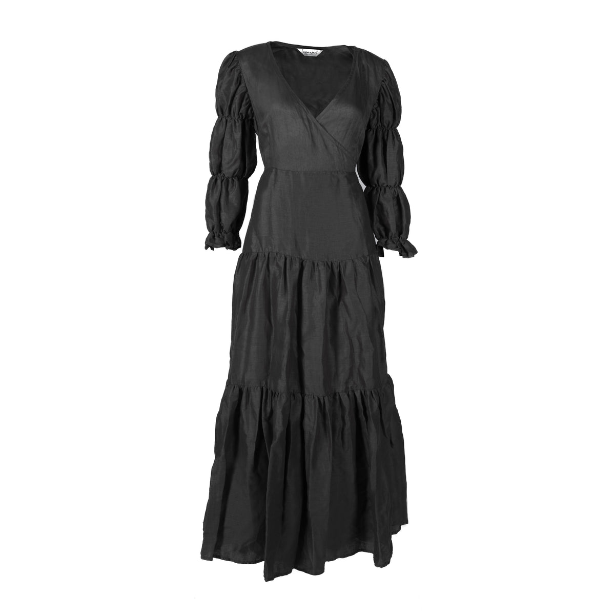 Kalani Wrap Dress  - Black (Lightweight)