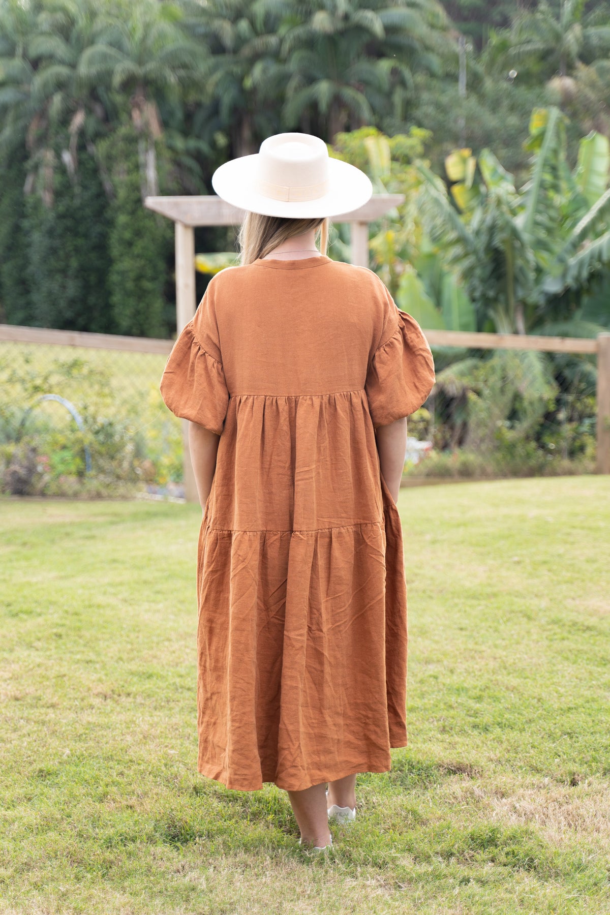 The Sirima Dress ~ Terracotta (Mid-weight Linen)